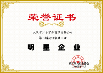 2003年10月，江华家私获得由武汉家具行业协会颁发的“第三届武汉家具工业明星企业”荣誉证书